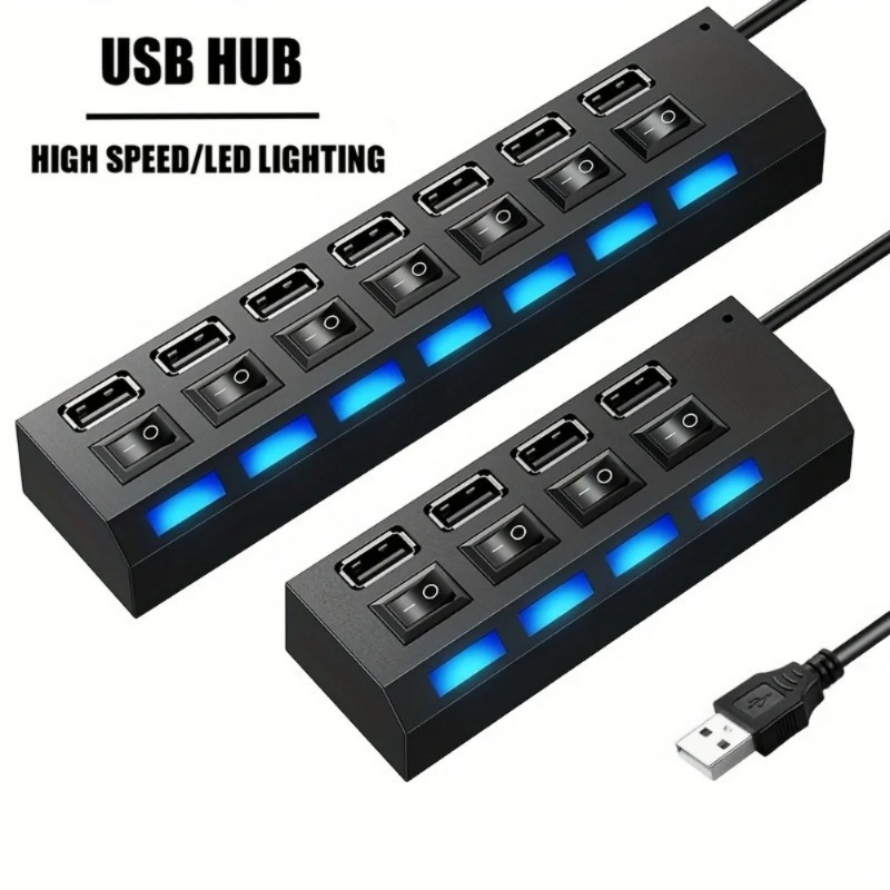 USB 2.0 Hub 4/7 Port Splitter  - огляд і ціна Laptop Accessories Productivity